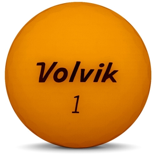 Golfboll av modellen Volvik VIVID i 2018 års version med orange färg framifrån