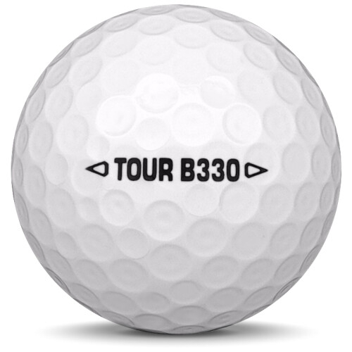 Golfboll av modellen Bridgestone B330 i vit färg från sidan