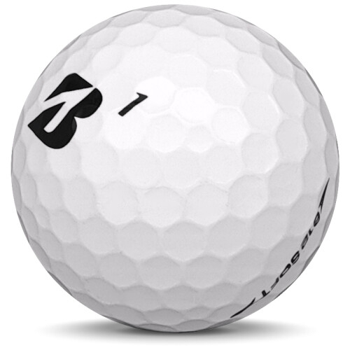 Golfboll av modellen Bridgestone E12 Soft i 2020 års version med vit färg sned bild