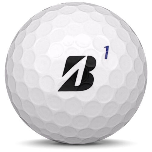 Golfboll av modellen Bridgestone Tour B XS i 2021 års version med vit färg framifrån