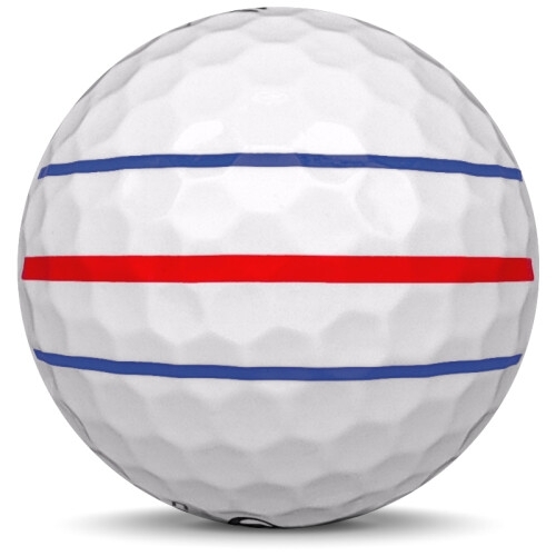 Golfboll av modellen Callaway Chrome Soft i 2021 års version med align färg från sidan