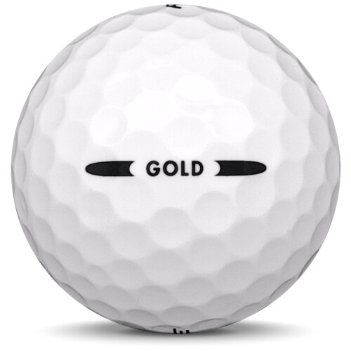 Golfboll av modellen Pinnacle Gold i vit färg från sidan