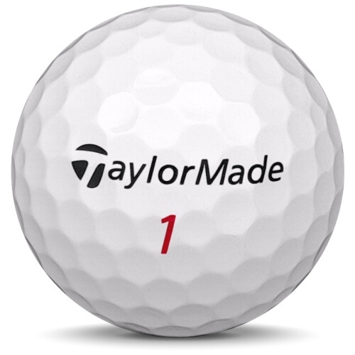 Golfboll av modellen TaylorMade Lethal i vit färg framifrån
