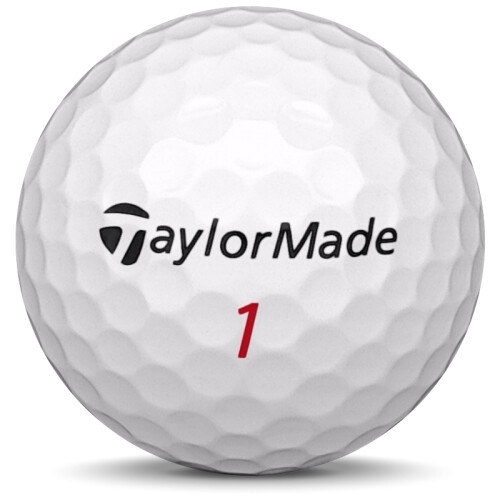 Golfboll av modellen TaylorMade Penta TP5 i vit färg framifrån
