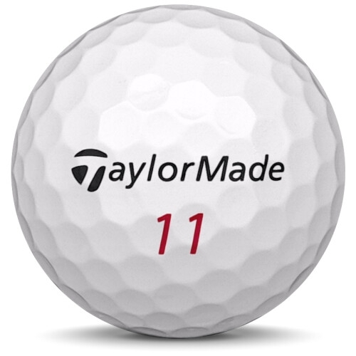 Golfboll av modellen Taylormade Project (a) i 2019 års version med vit färg framifrån