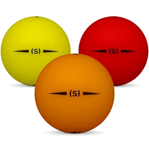 Golfboll av modellen TaylorMade Project (S) i 2019 års version med matt gul orange färg